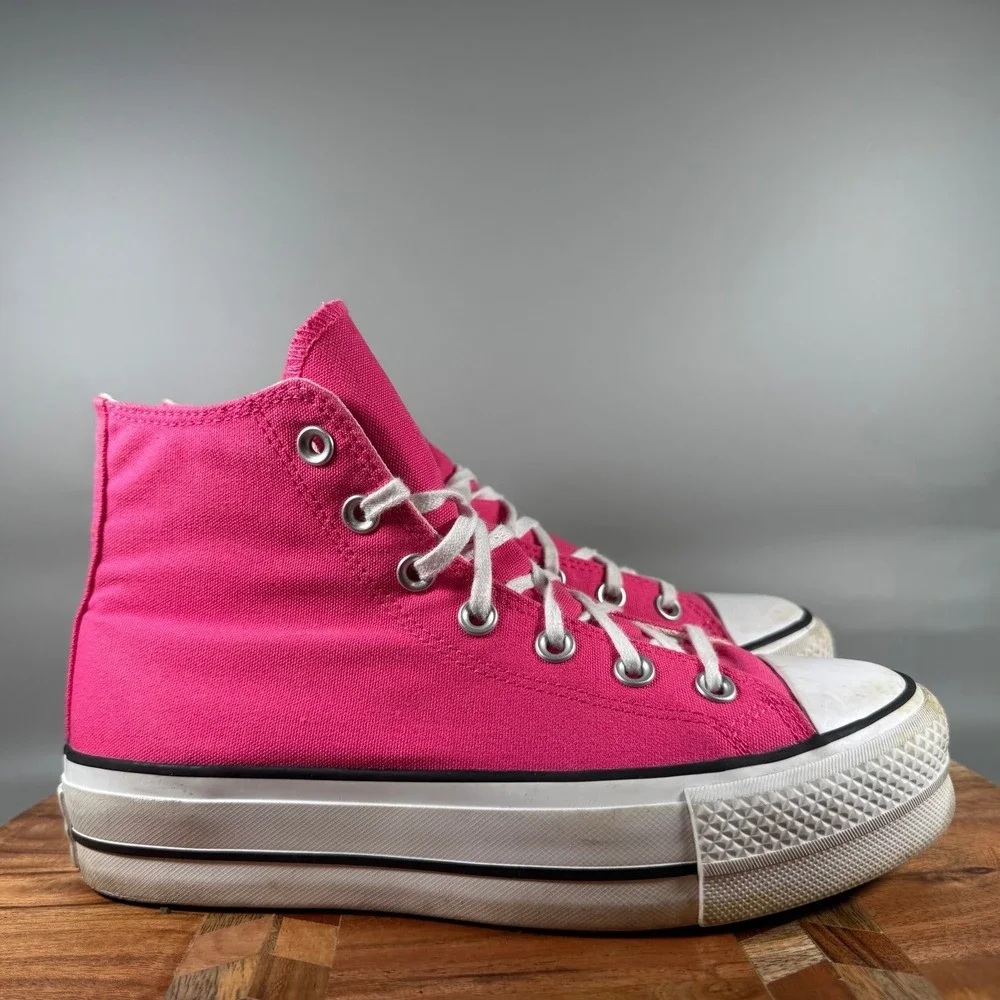 Converse Chuck Taylor All Star Lift Hi Hyper Pink Platform Sneakers A05663F 7W